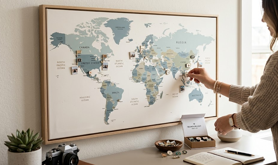 Track Your Travels in Style with Custom Travel Map Personalized Pins