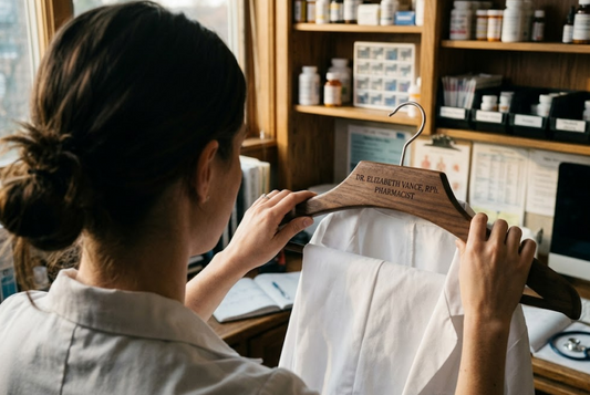Professional Gifts: The Personalized Pharmacist White Coat Hanger