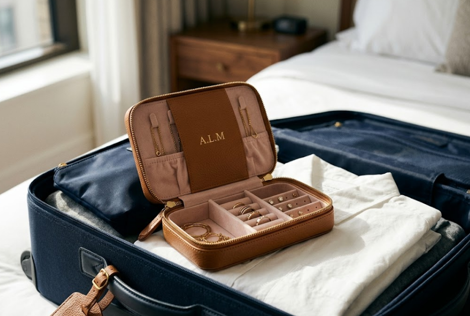 Travel Essentials: The Custom Monogram Travel Jewelry Organizer