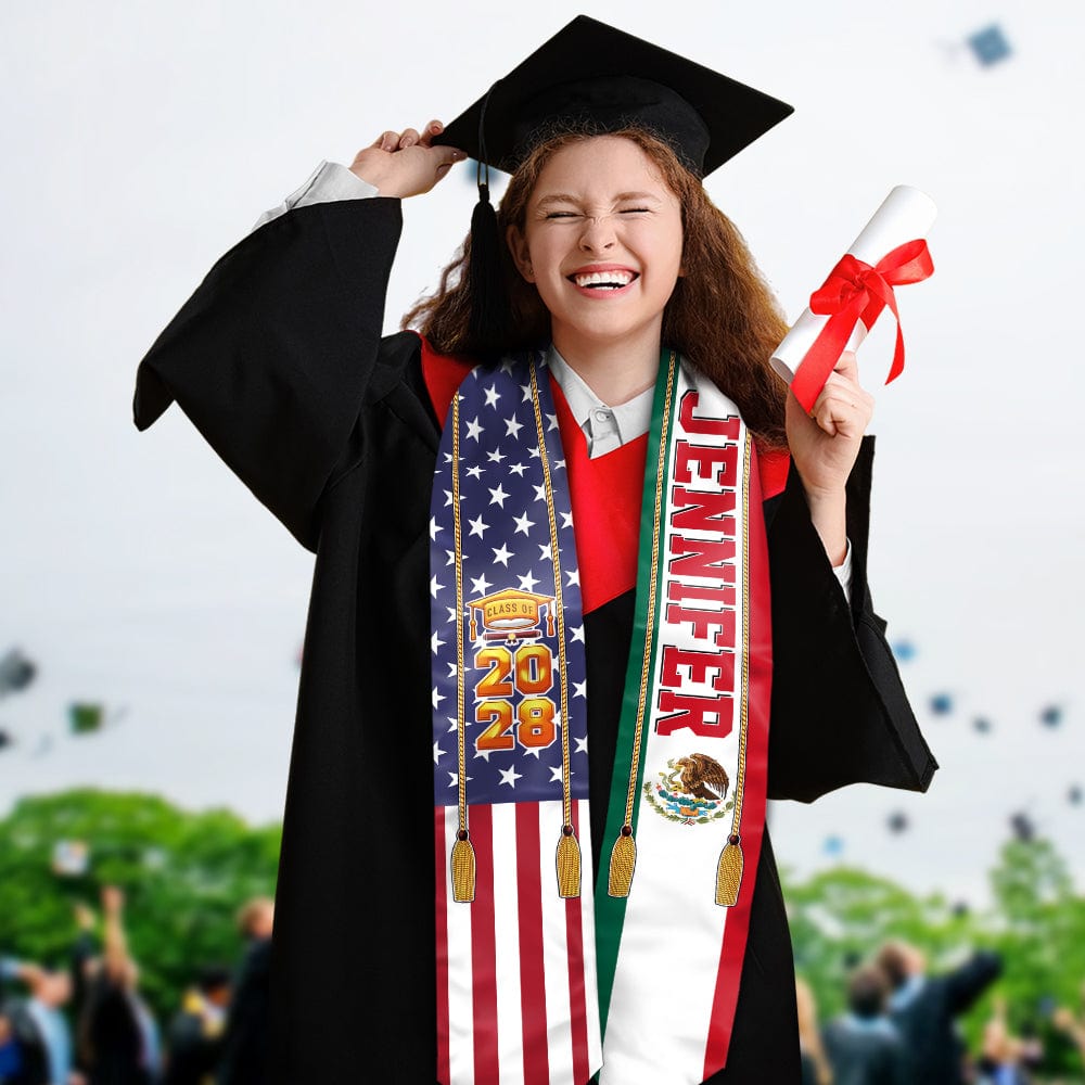 Country Flag Class of 2026 Stoles Sash, Graduation Gift, Senior Gift K228 CH07 888875